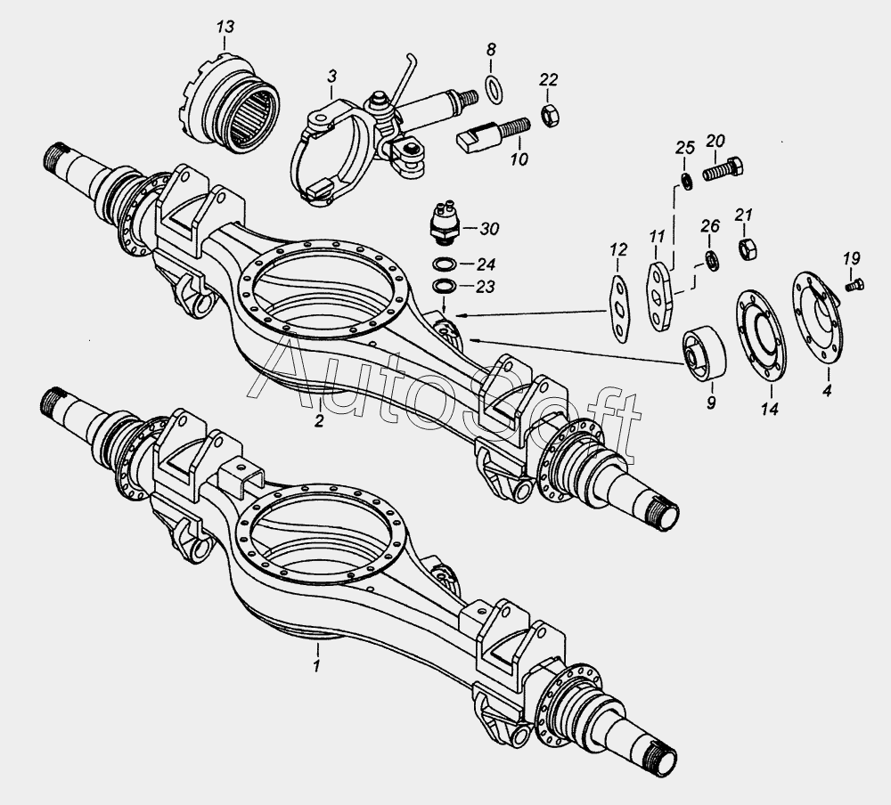 Схема заднего моста камаз 65 20
