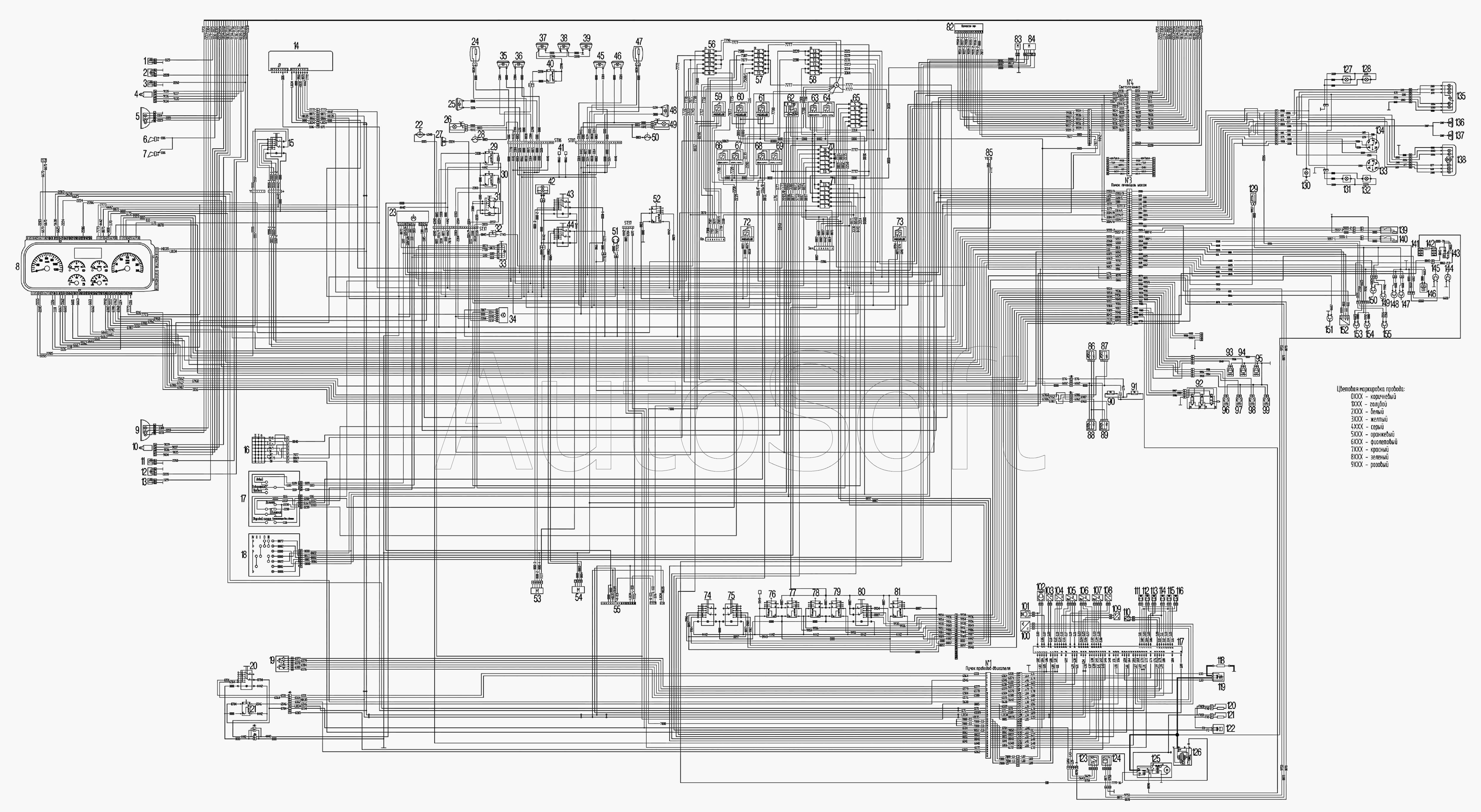 Цветная схема электрооборудования урал 4320 цветная